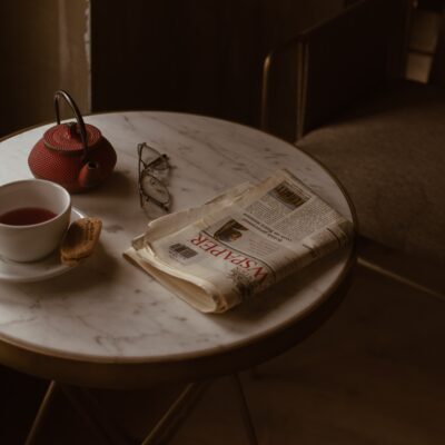 newspaper and coffee