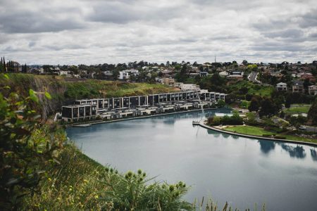 new housing development looking out over a lake in Melbourne.