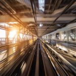 Motion blur of a high speed train