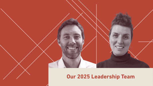Our 2025 Leadership Team. Two smiling people.