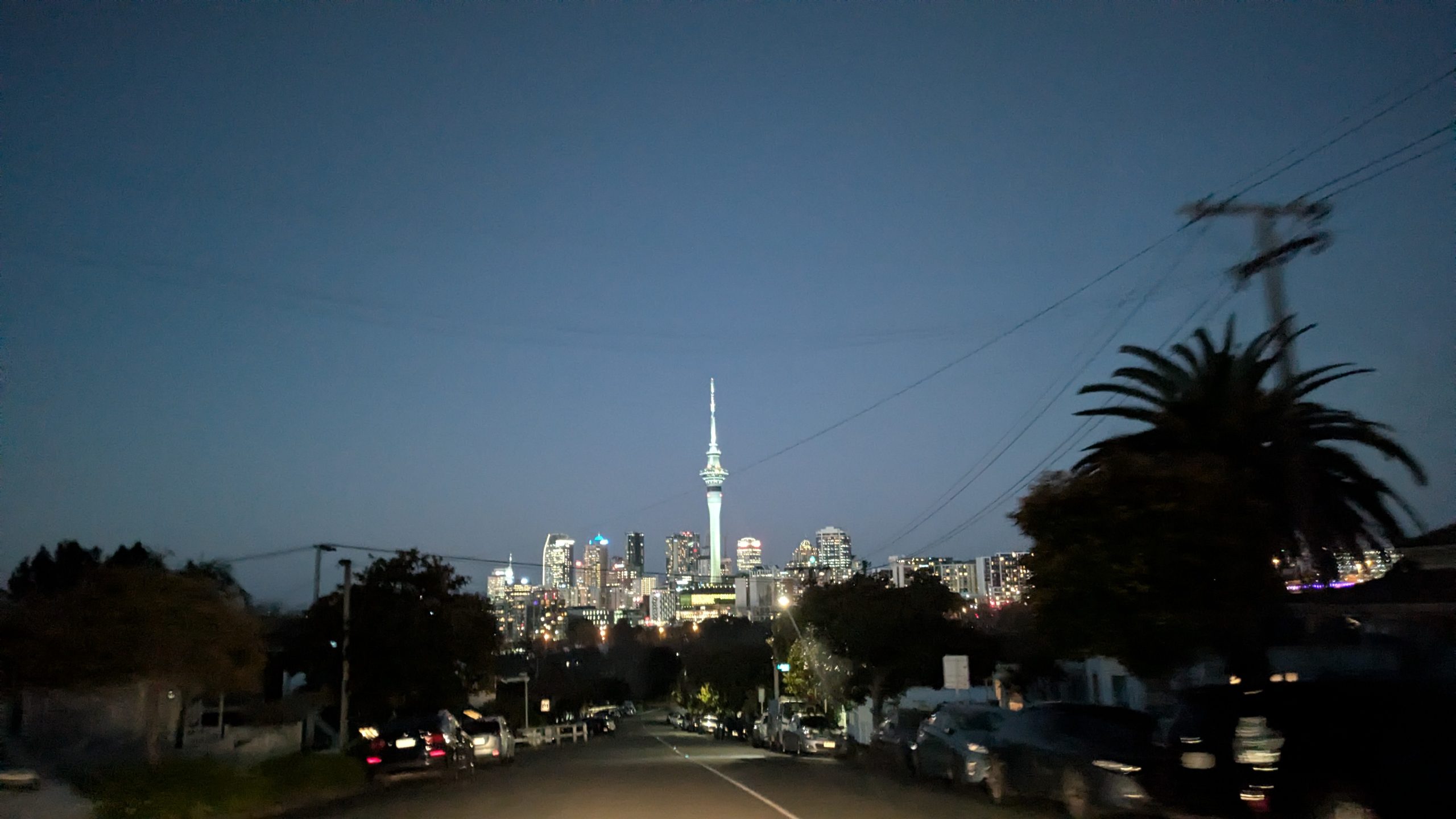 The Auckland city skyline at night